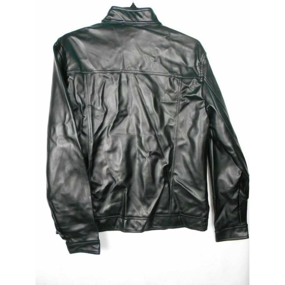 **R ROSSO BLACK & GOLD** Men's Black Leather Jacket Size 2XL New W/Tags - Picture 6 of 11